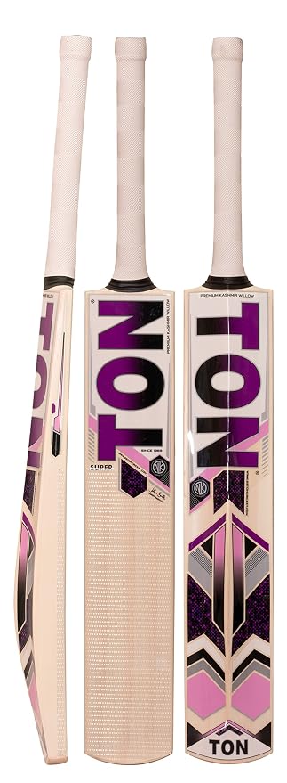 SS Ton Super Kashmir Willow Cricket Bat for Mens and Boys (Beige, Size -Short Handle) | Lightweight | Free Cover | Ready to Play | for Professional Player | Ideal for Leather Ball