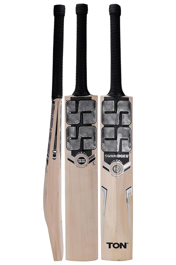 SS Premium Silver Kashmir Willow Cricket Bat - SH | Selected Grade 3 Air Dried Willow | Massive TON Edges | 3-Tone Grip | Wide Play Area | with SS Bat Cover | Made in India