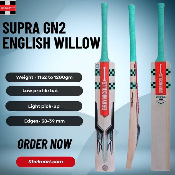 Gray Nicolls Supra GN2 English Willow Cricket Bat Size (Standard Size Short Handle)