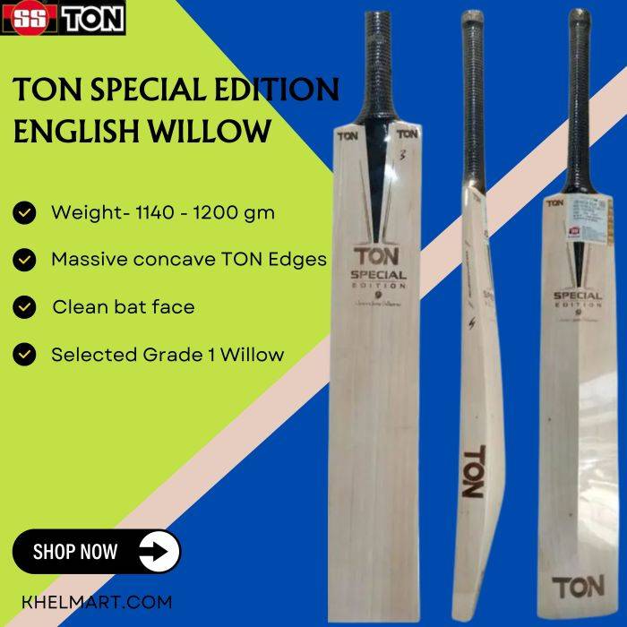 SS Ton Special Edition English Willow Cricket Bat (Standard Size Short Handle)