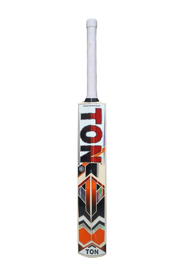 SS Ton Super Kashmir Willow Cricket Bat for Mens and Boys (Beige, Size -Short Handle) | Lightweight | Free Cover | Ready to Play | for Professional Player | Ideal for Leather Ball