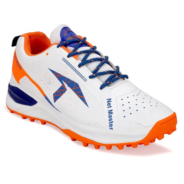 PRO KVH Men’s Net Master Professional Cricket Shoes | Lightweight Rubber Spikes for Turf & Hard Pitch | Breathable Mesh Upper with Super Grip EVA Cushioning Sports Shoes