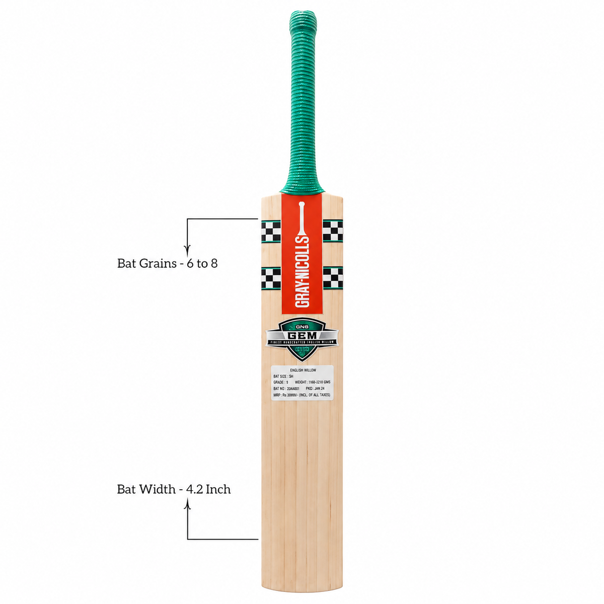 Gray Nicolls GN6 GEM English Willow Cricket Bat