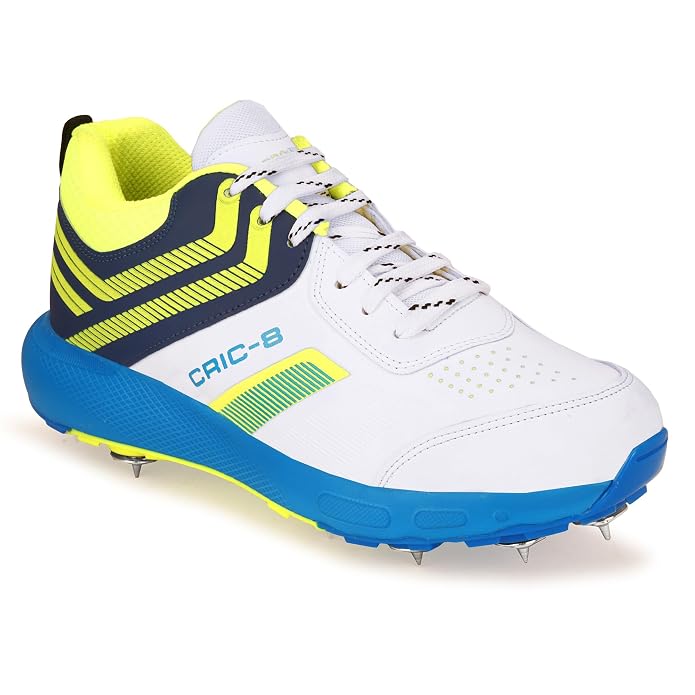 PRO KVH Spike 2.0 Cricket Shoes for Men | Professional Metal Spike Cricket Shoe for Turf & Ground | Lightweight:: High Grip:: Cushioned Sole | Ideal for Bowling