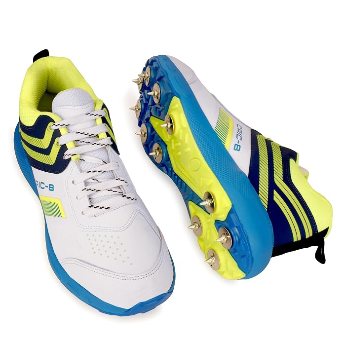 PRO KVH Spike 2.0 Cricket Shoes for Men | Professional Metal Spike Cricket Shoe for Turf & Ground | Lightweight:: High Grip:: Cushioned Sole | Ideal for Bowling